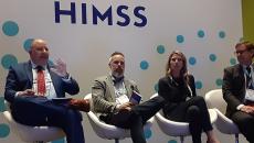 Moderator Rob Havasy, Brandon Neiswender, Ryan Argentieri and Tim Pletcher dicsuss interoperability at HIMSS23 in Chicago on Monday. Moderator Rob Havasy, Brandon Neiswender, Ryan Argentieri and Tim Pletcher dicsuss interoperability at HIMSS23 in Chicago on Monday.