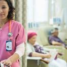 Doctor working in infusion room Doctor working in infusion room