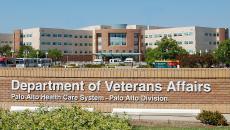 Verizon Naas service based at VA Palo Alto Healthcare System will connect rural veterans to virtual care options  VA Palo Alto building and sign on wall in front