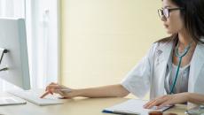 Doctor at computer Doctor at computer